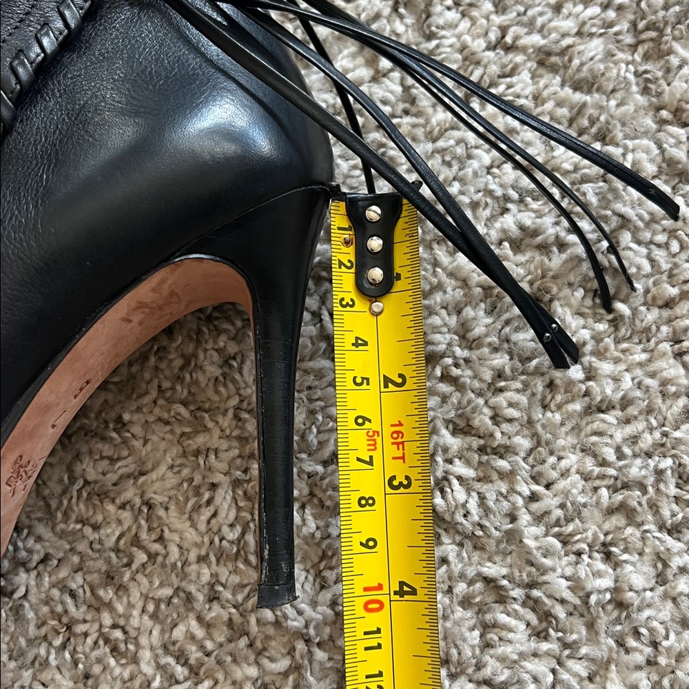 Coach Lolita Black Peep-Toe Ankle Boots 6.5 Leather Ankle Booties - Picture 12 of 12